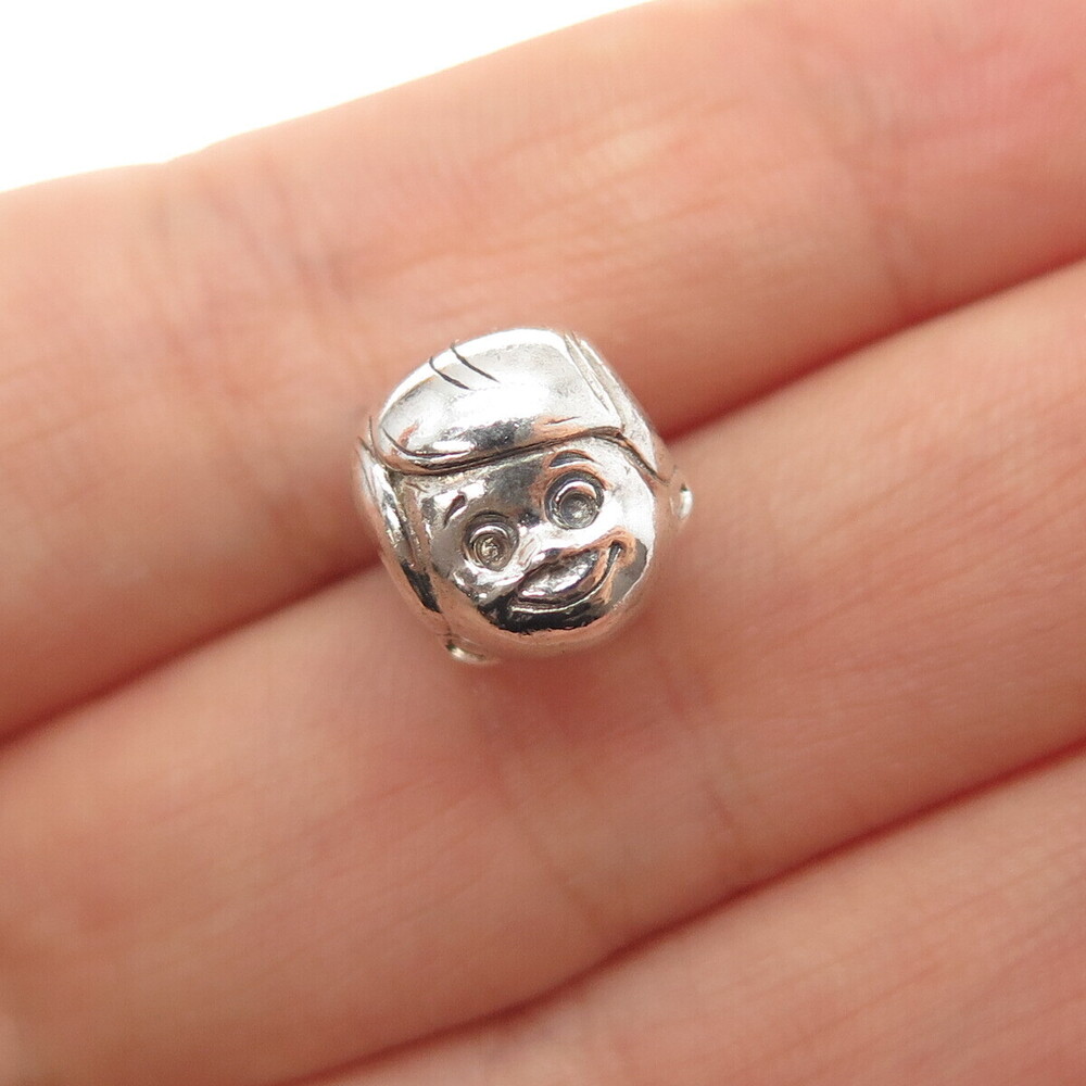 Reflection Beads 925 Sterling Silver Little Boy's Head Slide Bead Charm